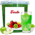 Fanale Green Apple Popping Boba Pearls Vegan Non GMO Gluten Free Fat Free Perfect for Bubble Tea Smoothies Ice Cream Desserts and Beverages.