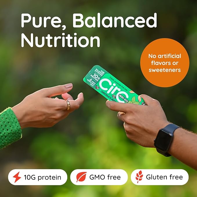 CirC Energy Bites - Chocolate Lovers Variety 12 Pack Gluten Free Protein Balls - 10g Protein Whole Grains Nuts &amp Fruit - Portable Healthy Snacks for Adults &amp Kids 5 Piece Resealable Packs