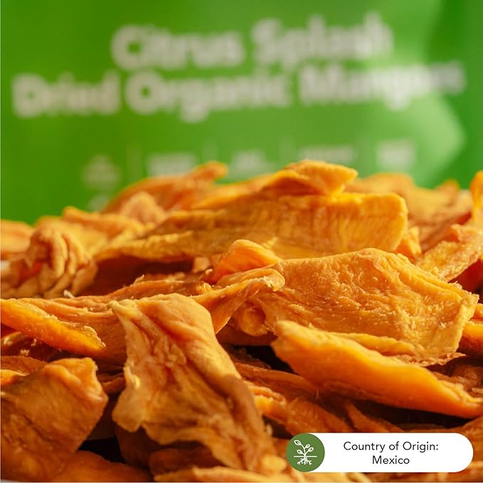 Earthside Farms Citrus Splash Dried Organic Mangoes 2.8oz 4 Pack – No Sugar Added Gluten-Free Vegan Snack – Naturally Sweet Dried Fruit – Perfect Healthy On-the-Go Snack for Work School Travel