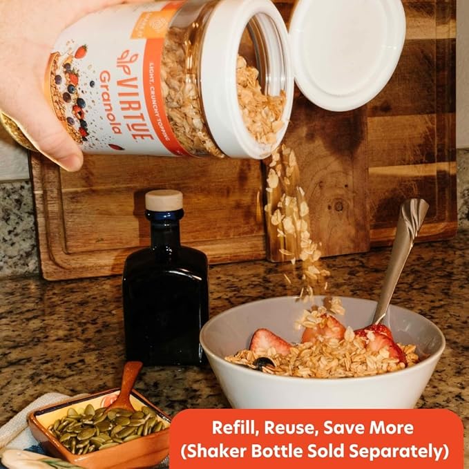 Virtue Foods Bulk Granola Original 10 lb Resealable Bag - Healthy Cereal Topping with Sunflower Seeds Cinnamon Maple Syrup Coconut Oil - Nut Free Gluten Free Soy Free Dairy Free Seed Oil Free