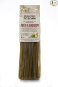 ANTICHI PODERI TOSCANI Handmade Flavored Pasta Garlic &amp Basil Linguine 8.8oz | Imported from Italy Pack of 2