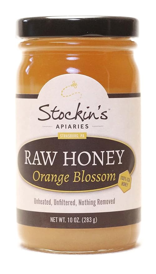 Stockin's Apiaries Raw Orange Blossom Honey Unheated Unfiltered &amp Nutritious 10 Oz.