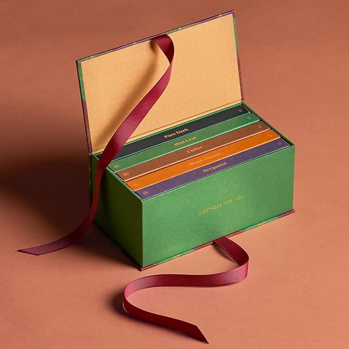 Spring &amp Mulberry Healthy Dark Chocolate Bars Sugar Free - Date Sweetened Chocolate Gift Box - Healthy Bars Gluten Free &amp Vegan - Essence Holiday Chocolates Gift Set