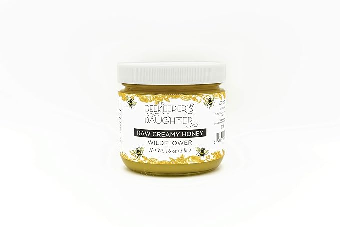 Beekeepers Daughter Raw Wildflower Creamy Honey 1lb. Jar (16oz)
