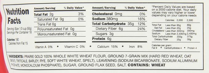 Wheat Montana Bag Pancake Mix 7-Grain with Flax 2 Pound (Pack of 8)