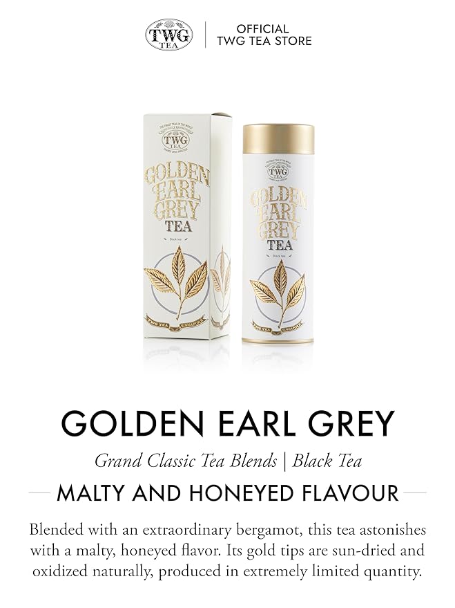 TWG Tea | Golden Earl Grey | Black Tea | Bergamot | Haute Couture Tin 100g | Gift Set