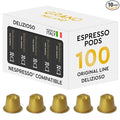 Grano Milano Delizioso Coffee Capsules - 100 Aluminum Coffee Pods Compatible with Nespresso Original line100% Arabica Medium Roast - Intensity 6/12 Made in Italy