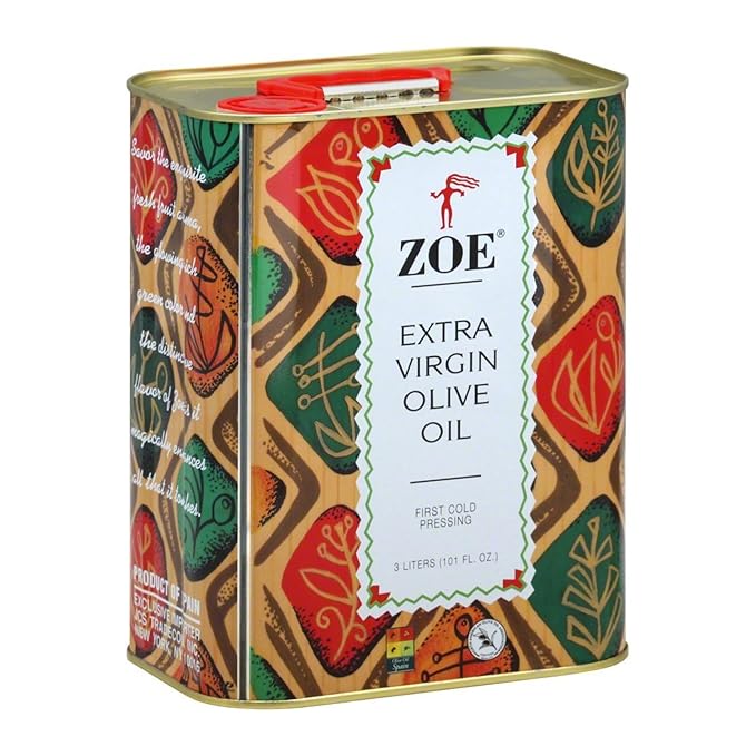 ZOE Extra Virgin Olive Oil 3L (101.4 fl oz) | Freshly Harvested First Cold-Pressed | High Polyphenol Hand-Selected Olives from Spain | Fruity Flavor Rich Aroma | BPA-Free Tin