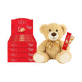 RED Delight®™ Blonde Caramelized White Chocolate 12 Count Box of Grab N Go Travel Size Bars (0.92 Ounces Each) with 14 Plush Teddy Bear (4 Boxes - Total of 48 Bars + 14 Plush Teddy Bear)