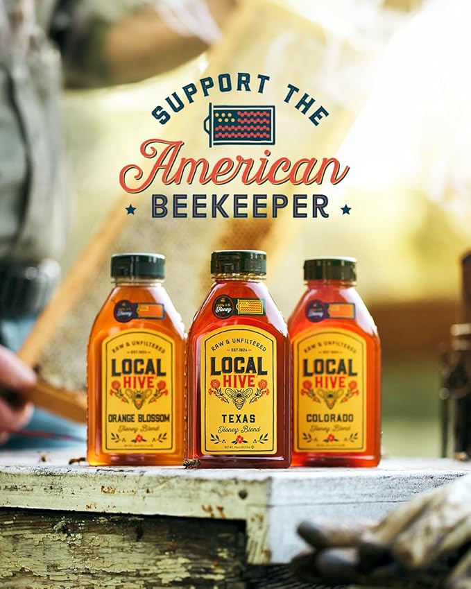 Local Hive Raw &amp Unfiltered Honey 2-Flavor Regional Bundle – Northwest &amp Southwest (16 oz Each) | 100% Pure U.S. Honey | Distinct Regional Floral Profiles | Natural Sweetener for Tea Baking &