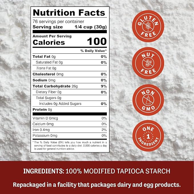 Judee's Gluten Free Expandex Modified Tapioca Starch - Smooth Sauce Thickener &amp Tapioca Pudding - Gluten-Free Bread &amp Tortillas - 80 Oz