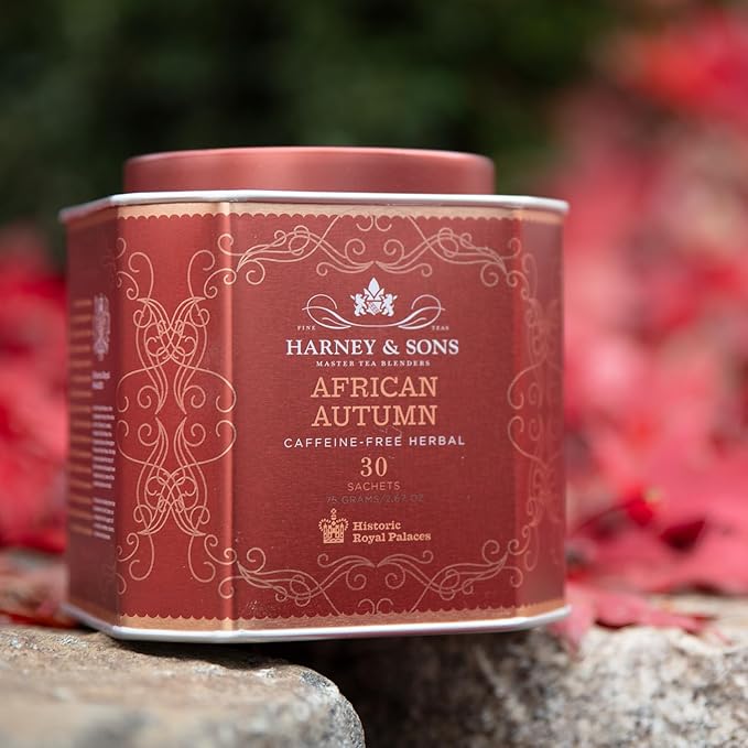 Harney &amp Sons African Autumn Herbal Rooibos Tea with Hibiscus Cranberry and Orange | 30 sachets Historic Royal Palaces Collection