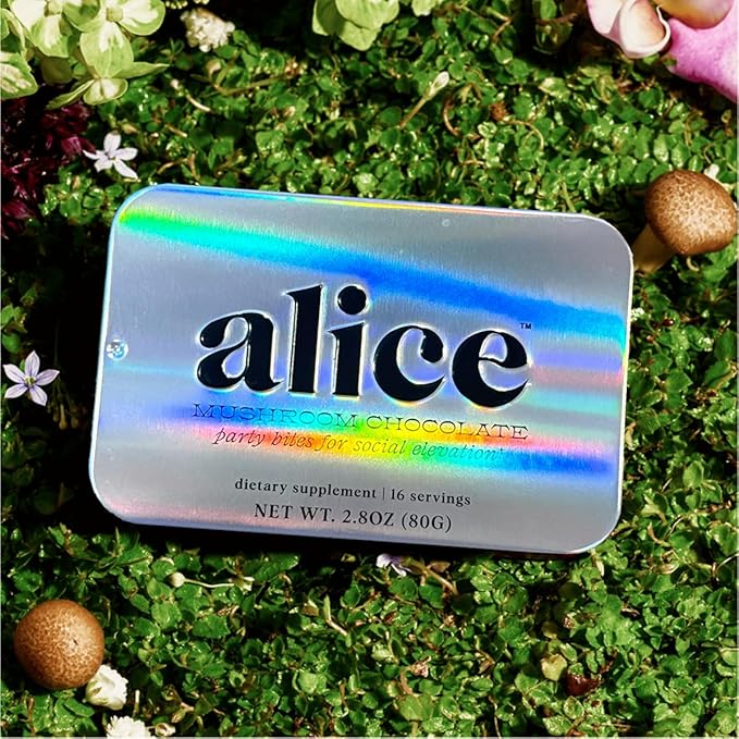 Alice Mushrooms Party Trick | Functional Mushroom Chocolate for Social Enjoyment | Cordyceps Kanna &amp Nootropics for Shared Experiences - 1 Pack