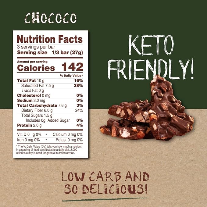 Naturanic Brazilian Dark Chocolate Bark Coconut Chunks Sugar Free Keto Friendly Vegan All Natural Organic Non GMO Gluten Free - Pack of 4