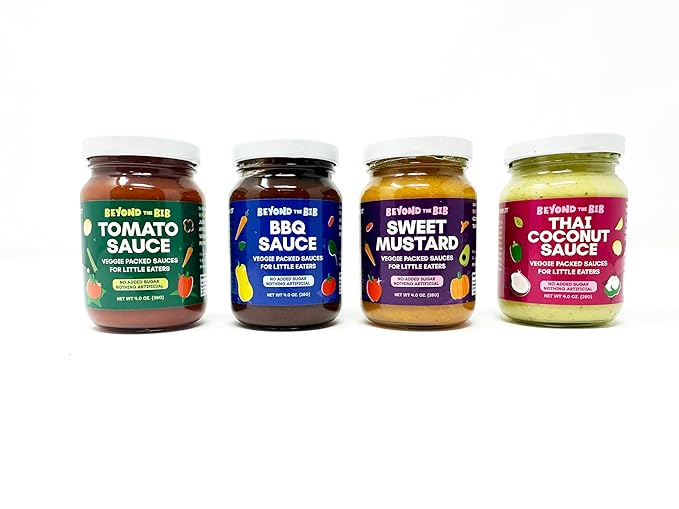 Beyond the Bib All Natural Toddler Sauces for Picky Eaters - Hidden Vegetables No Added Sugar Quick &amp Healthy Mealtime Solution - For 24+ Months (Variety Sample Box)