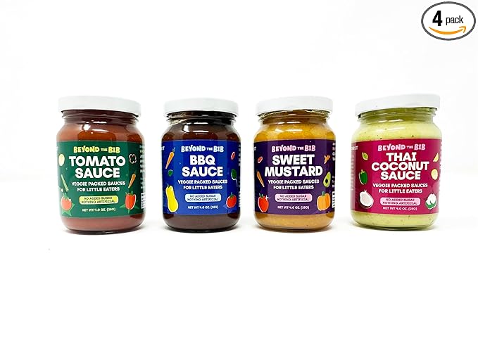 Beyond the Bib All Natural Toddler Sauces for Picky Eaters - Hidden Vegetables No Added Sugar Quick &amp Healthy Mealtime Solution - For 24+ Months (Variety Sample Box)