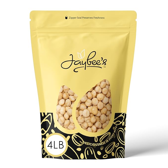 Raw Macadamia Nuts 4 Pounds – Unsalted Whole Jumbo Size | Healthy Keto &amp Vegan Snack High Protein | Resealable Bulk Bag for Baking Cooking &amp Snacking | Kosher | Premium Quality by Jaybee’s