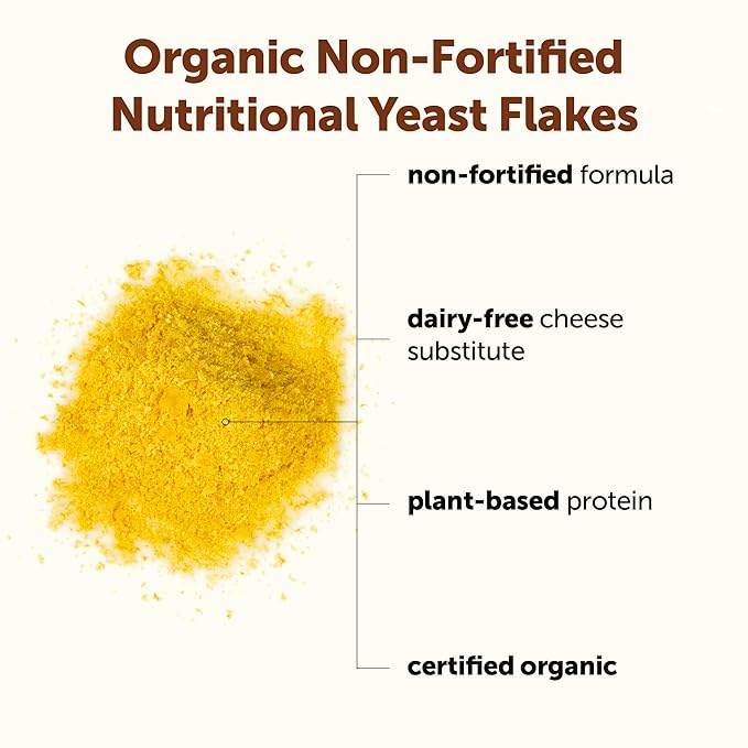 Micro Ingredients Organic Non-Fortified Nutritional Yeast Flakes 2 Pounds | Vegan Protein B Vitamins &amp Beta-glucans | Keto Friendly Dairy Free Cheese Substitute Non-GMO Gluten Free