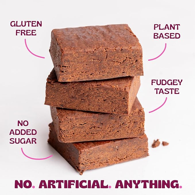 Elavi Protein Brownie 11g Protein Non-Dairy Vegan &amp Gluten Free Delicious Guilt-Free Snack | No Artificial Flavors No Added Sugar No Sugar Alcohols High in Fiber (Chocolate Fudge)