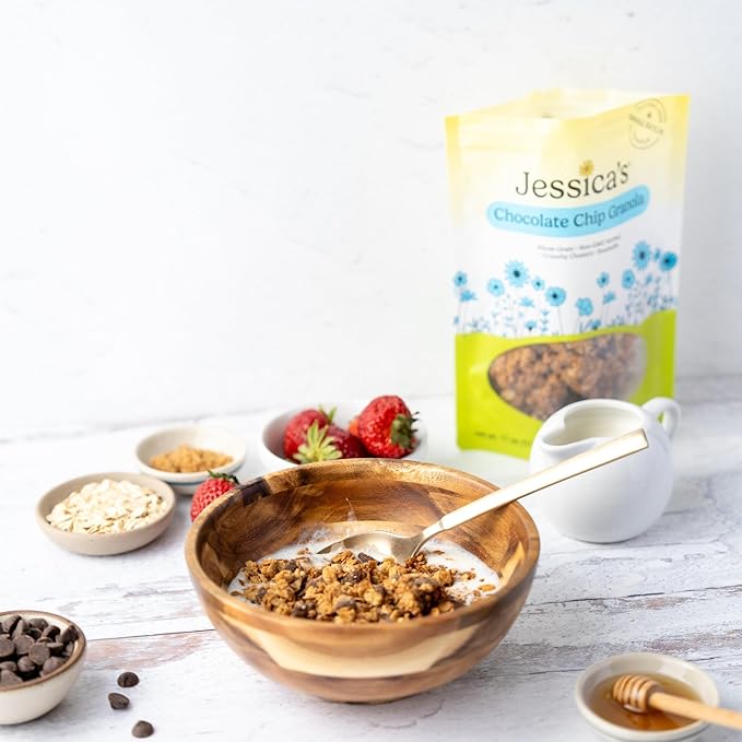 Jessica’s Chocolate Chip Granola - Handmade Non-GMO Gluten-Free Whole Grain 11oz (3 Pack)