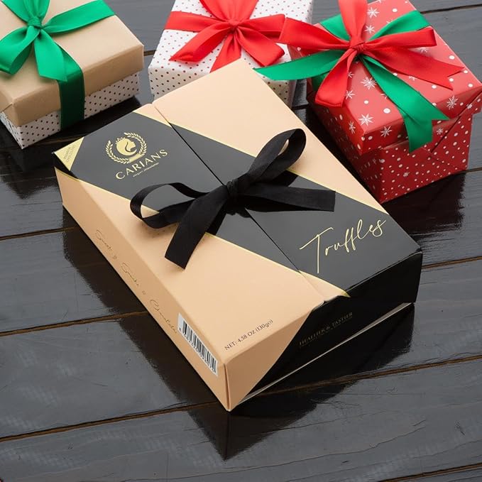 CARIANS Chocolate Gourmet Truffles Box Chocolate Gift Box Box of Candy Assorted Luxury Chocolate Basket Dark Milky Hazelnut Truffles Great for Gift Giving and Anniversary 11 Pcs.