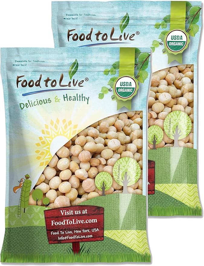 Food to Live Organic Whole Macadamia Nuts 18 Pounds – Non-GMO Raw Shelled Unsalted Kosher Vegan Bulk. Keto Snack. Buttery Flavor. Good Source of Fiber Healthy Fats. Perfect for Desserts.