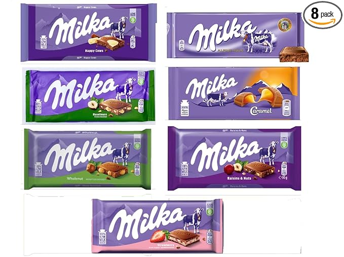 Milkaa European Chocolate Bars Variety Pack of 10 Bars (May be duplicates)