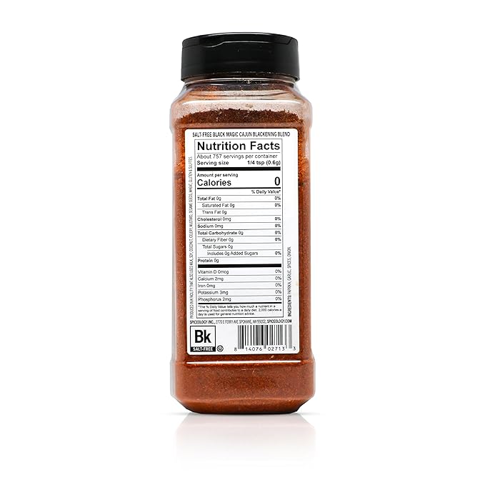 Spiceology – Black Magic Salt-Free Cajun Blackening Seasoning – Bold &amp Savory Blackened Seasoning for Chicken Fish Turkey and More – Versatile Cajun Spice Blend &amp Dry Rub – 16 oz