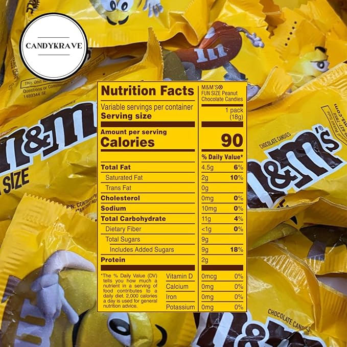 M&ampM Peanuts &amp Milk Chocolate Candy - 2 lbs Bulk Pack - Individually Wrapped Fun Size Candy for Freshness - Colorful Delicious Sweets for Kids Adults Pantry Office &amp Birthdays