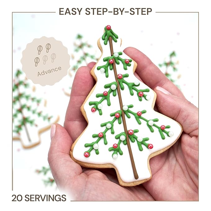 CrumbleCrate Holiday Sugar Cookies DIY Baking Kit | Gourmet Cookie Making Set with Pre-Measured Ingredients &amp Tools | Baking Gift for Adults