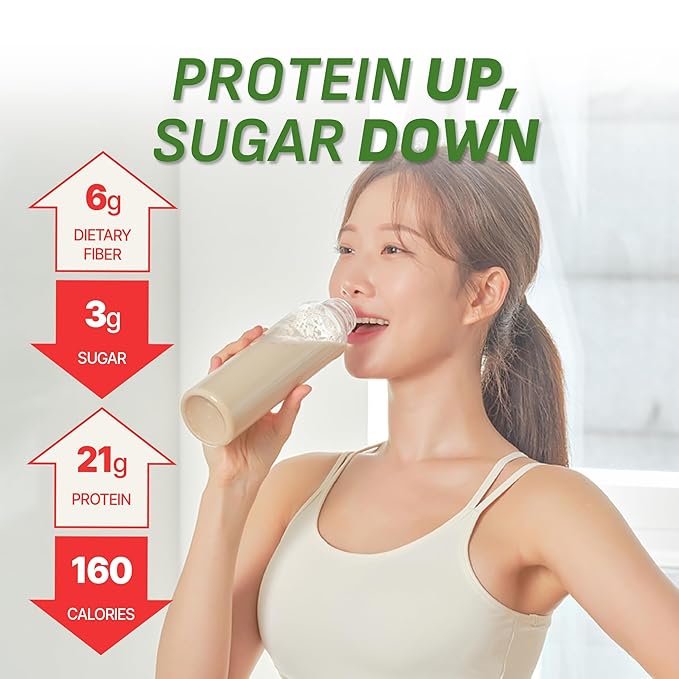 GreenTea Matcha Protein Shake With Crunchy Protein Balls Protein Smoothie Powder - 21g Protein Low Sugar Keto-Friendly Meal Replacement Shake 22.22oz 14 Servings 14 Servings (1 X 22.22oz)
