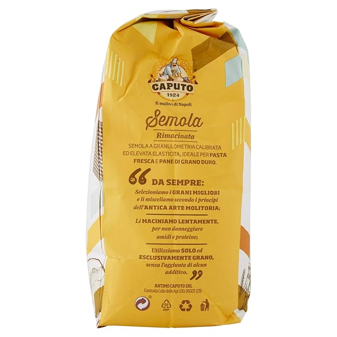 Antimo Caputo Semolina Wheat Flour 11 LB Bag Bulk (5 Kg) - Italian Durum Semola Di Grano - All Natural Dough for Fresh Pasta