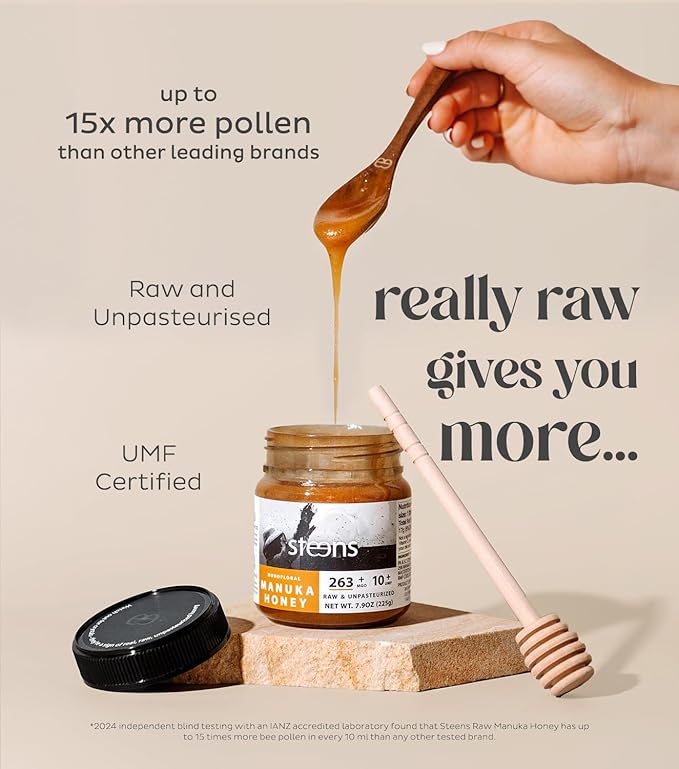Steens Manuka Honey - MGO 263+ - Pure &amp Raw 100% Certified UMF 10+ Manuka Honey - Bottled and Sealed in New Zealand - 2x 7.9 oz Jar (UMF 10+ 7.9 oz (Pack of 2))