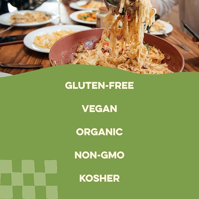 Al Dente Plant-Based Pasta Green Pea + Wild Garlic – Gluten-Free Vegan Non-GMO Organic High Protein Pasta. Delicious And Versatile. Great for Pastas Soups Salads and More 8oz Bags (Pack of 6)