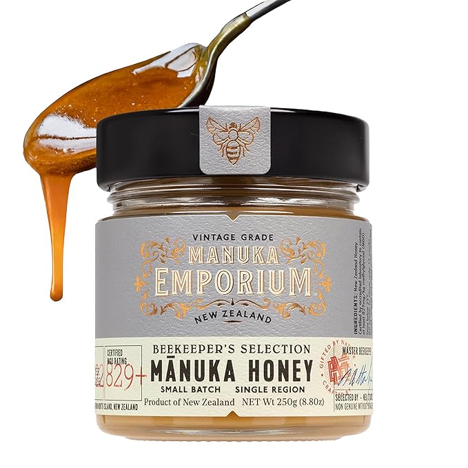 Manuka Emporium Raw Manuka Honey Bundle | MGO 829+ Jar (8.8oz) &amp 24 MGO 263+ Single-Serve Packets | Certified Monofloral New Zealand Honey for Daily &amp Advanced Wellness