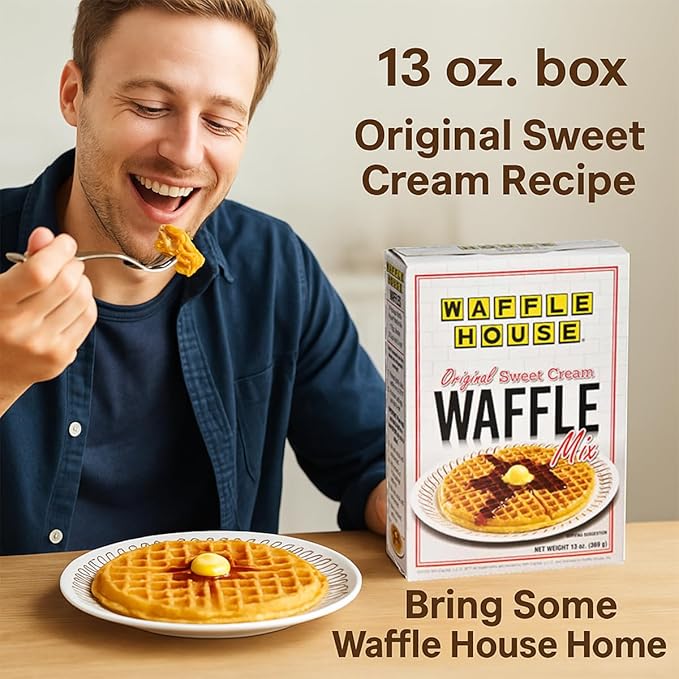 Waffle House Best Waffle mix 12 oz – Pack of 4 with Syrup Restaurant Style Homemade Original Sweet Cream waffles mix