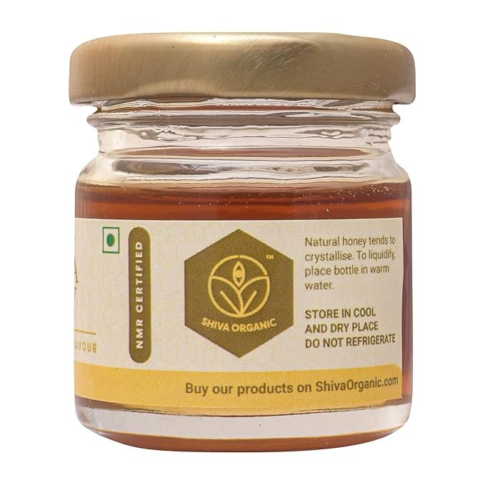 Shiva Organic's Acacia Flower Nectar Honey - NMR Tested Natural Honey No Added Sugar Flavorful - 50g (1.76 Ounce)