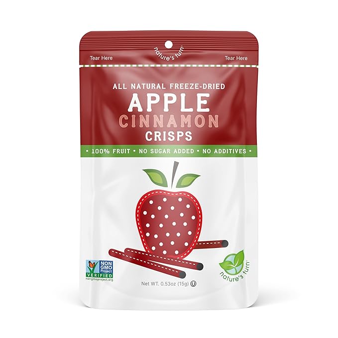 Nature’s Turn Freeze-Dried Fruit Snacks Strawberry and Apple Cinnamon Pack of 24 (0.53 oz Each)