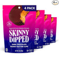 SkinnyDipped Dark Chocolate Peanut Butter Cups 2g Sugar per Cup Keto Friendly Low Carb Gluten Free 3.2oz 4 Pack (24 Cups Total)