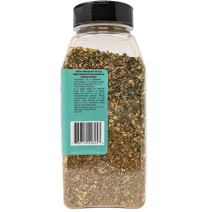 Andy Roo's No Salt No MSG Louisiana BBQ Shrimp Creole Seasoning 16 Ounce Bulk Shaker