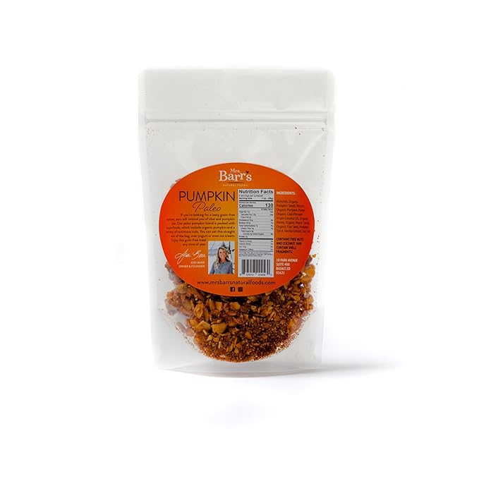 Mrs. Barr's Natural Foods Granola | Pumpkin Paleo | Handmade Grain-Free Granola | Small Batch | Gourmet Quality | Real Ingredients | 6 Ounces (3 Pack)