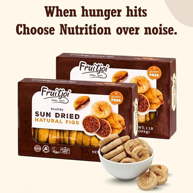 Fruitjoi Sun Dried Turkish Figs (Anjeer) – No Sugar Added Premium Natural Dried Figs Vegan Gluten Free High Fiber Snack Fresh &amp Naturally Sweet 2 lb (907 g)