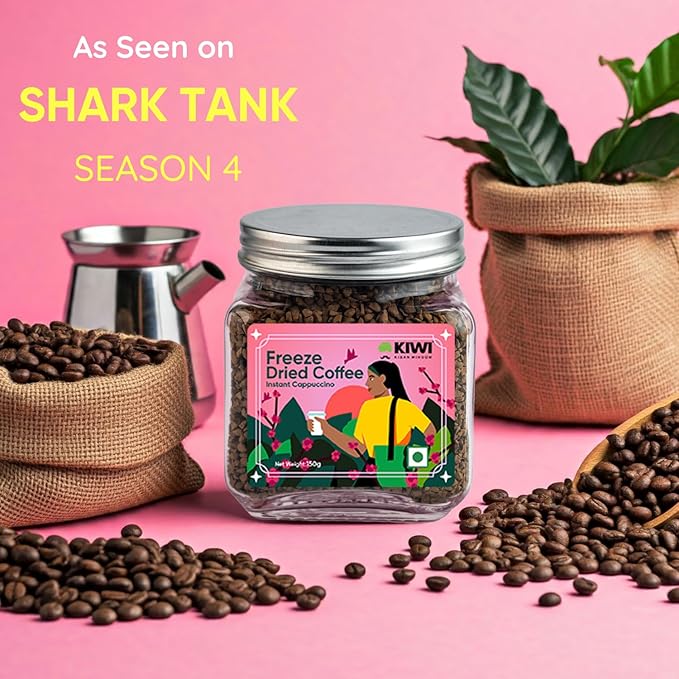 Kiwi Kisan Window - Freeze Dried Instant Coffee150gm (80+ Cups) | 100% Arabica Beans | Bold &amp Rich Taste | No Chicory - No Preservatives | Perfect for Hot &amp Cold Coffee