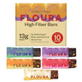 Floura Variety Pack Fruit-Forward Fiber Bars– High Fiber Vegan Gluten &amp Dairy Free Low Calorie Healthy Snack Bars with Upcycled Produce for Gut Health [10 Pack- 2 of Each Flavor]