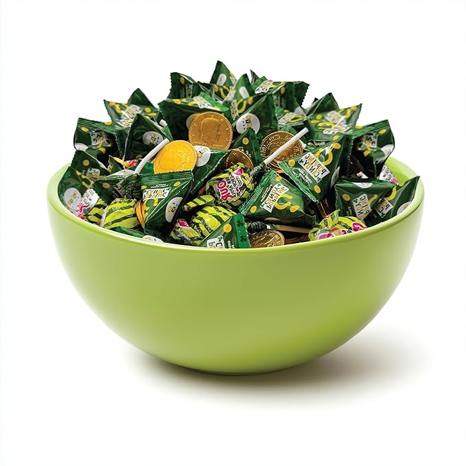 St Patrick's Day Candy Assortment - 3 Pound Bulk Pack - Milk Chocolate Gold Coins Sour Apple Popping Rocks and Gum Filled Lollipops - Individually Wrapped Party Favors