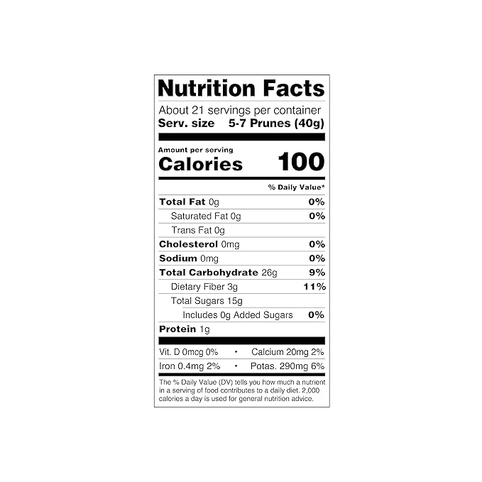 Mariani Pitted Dried Prunes No Sugar Added 30 Ounces (Pack of 1) - Resealable Bag