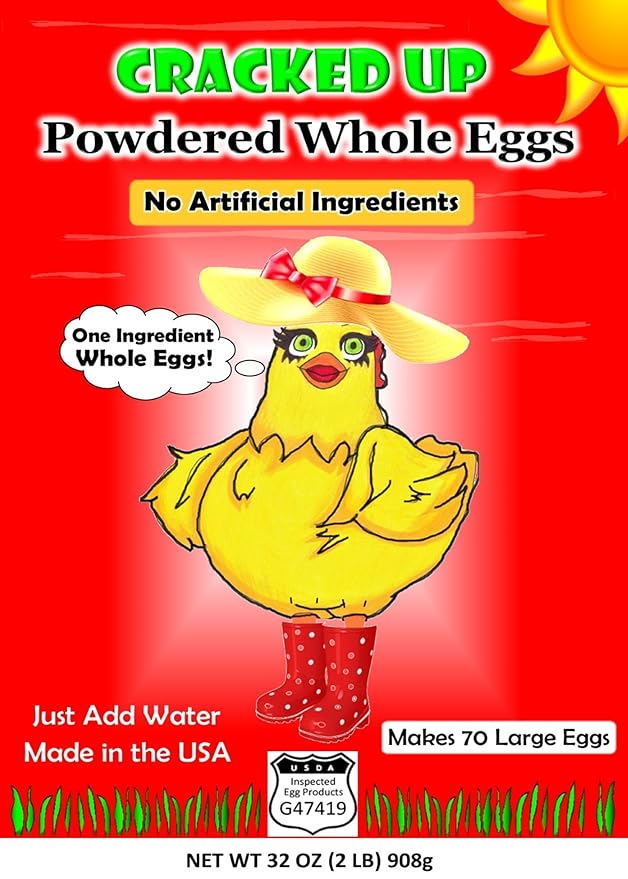 4 POUNDS (64 OZ) Mylar Bags Long-Term Storage140 Servings Cage-Free Whole Eggs 2-Pack USDA Licensed Freshest Eggs Made in the USA Makes 140 Large Eggs 1 INGREDIENT NON GMO ALL NATURAL