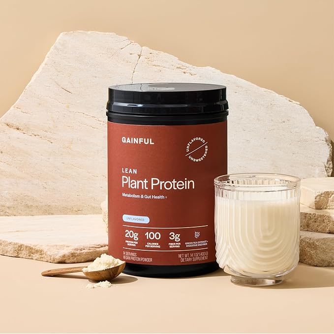 Gainful Lean Plant Protein Powder &amp Neapolitan Flavor Bundle 20g Plant Protein Supports Lean Muscle Metabolism &amp Satiety with Green Tea Extract Vegan 14 Servings + 14 Flavor Sticks
