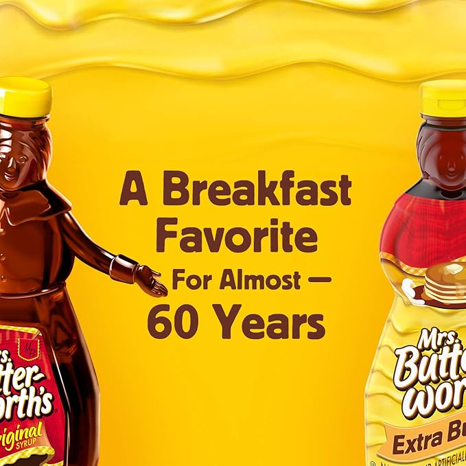 Mrs. Butterworth's Original Thick and Rich Pancake Syrup Maple Flavored Syrup for Pancakes Waffles and Breakfast Food 248 Fl Oz Bottle