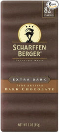 SCHARFEEN BERGER Artisan Chocolate Bars Extra Dark 3 Ounce (Pack of 6)